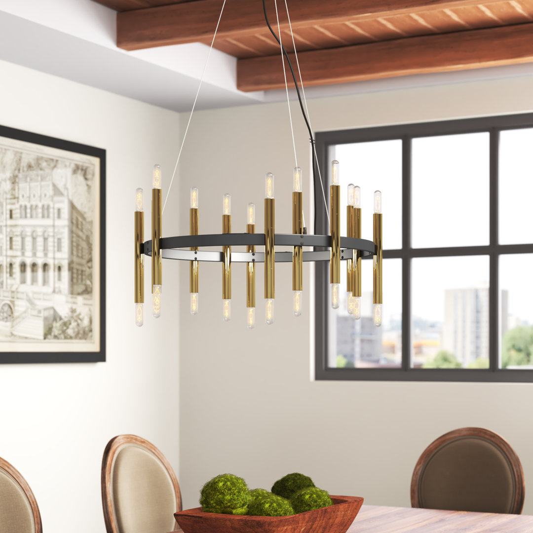 Germaine 24 - Light Dimmable Wagon Wheel Chandelier Greyleigh™ 