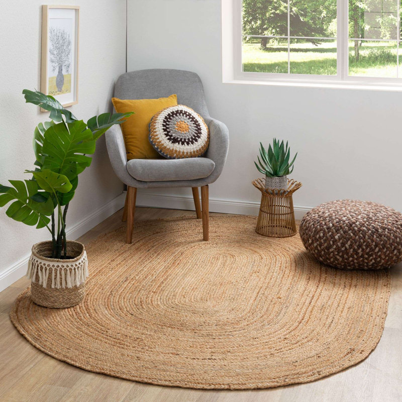 Allanna Jute / Sisal Braided Area Rug, Oval 140 x 200cm