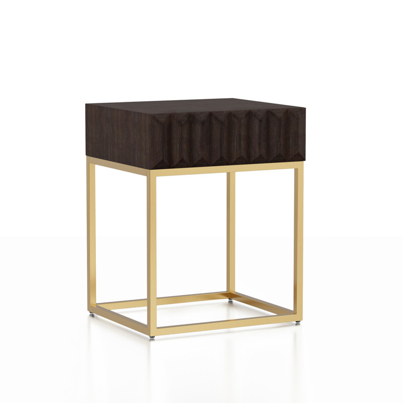 Table de bout haute Rodolfo avec rangement 24 po, Noyer