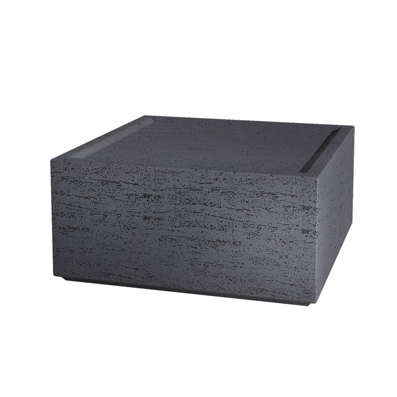 Table basse 28 po d'intérieur / carré moderne en béton, pour salon, gris foncé, Gris foncé