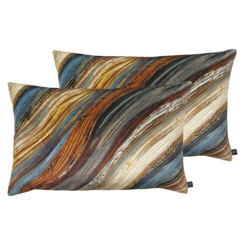 Geometric Rectangular Throw Cushion, Peacock