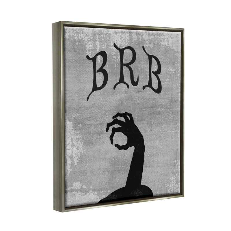 BRB Zombie Graveyard sur impression sur toile, Cadre flottant gris lustré, H 31 po x l 25 po x P 1,7 po