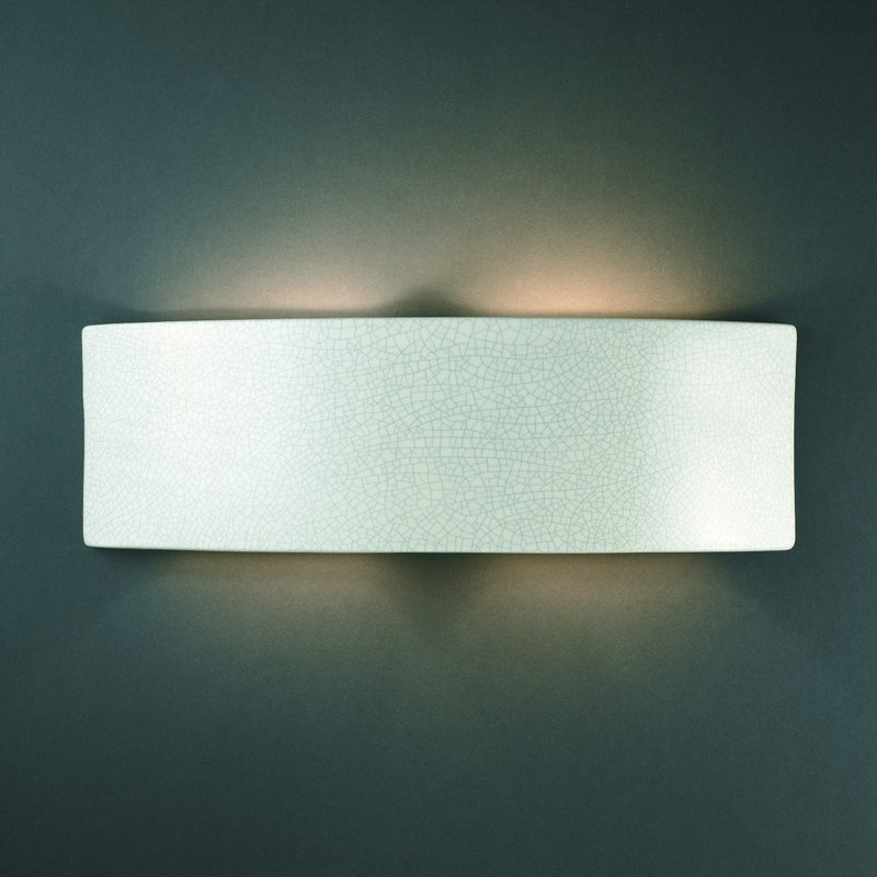Henry Street Ceramic Flush Mounted Sconce, White Crackle