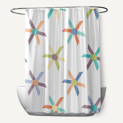 Eastbourne Polyester Pinwheel Geometric Single Shower Curtain