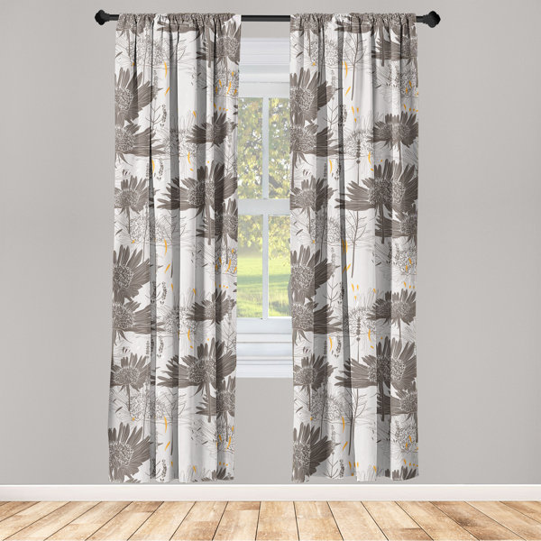 Ebern Designs Bethony Microfiber Semi-Sheer Curtain Pair | Wayfair