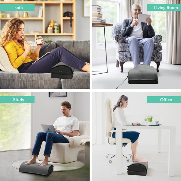 Repose-pieds chauffant Snailax - Repose-pieds réglable et massant pour soulager les douleurs lombaires, lombaires et du genou