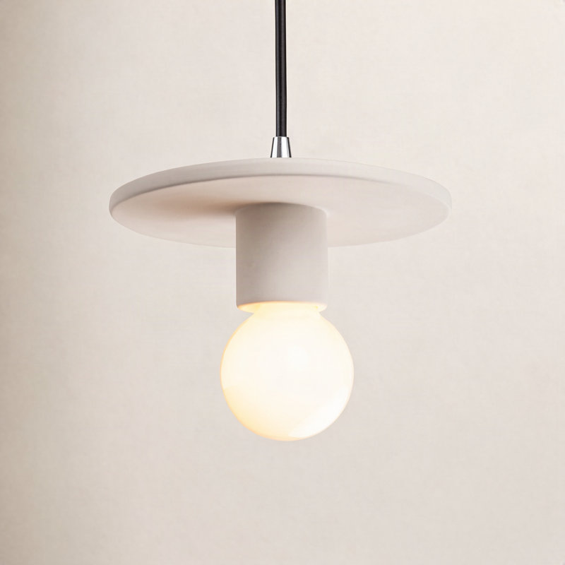 Luminaire suspendu à 1 lumière Leni, Bisque, Chrome poli