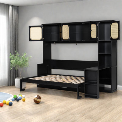 Lit escamotable moderne en bois et panneau de fibres à densité moyenne pour la maison