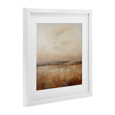 Calm Abstract Landscape Neutrals Framed Print Under Glass, design by Creative Studio