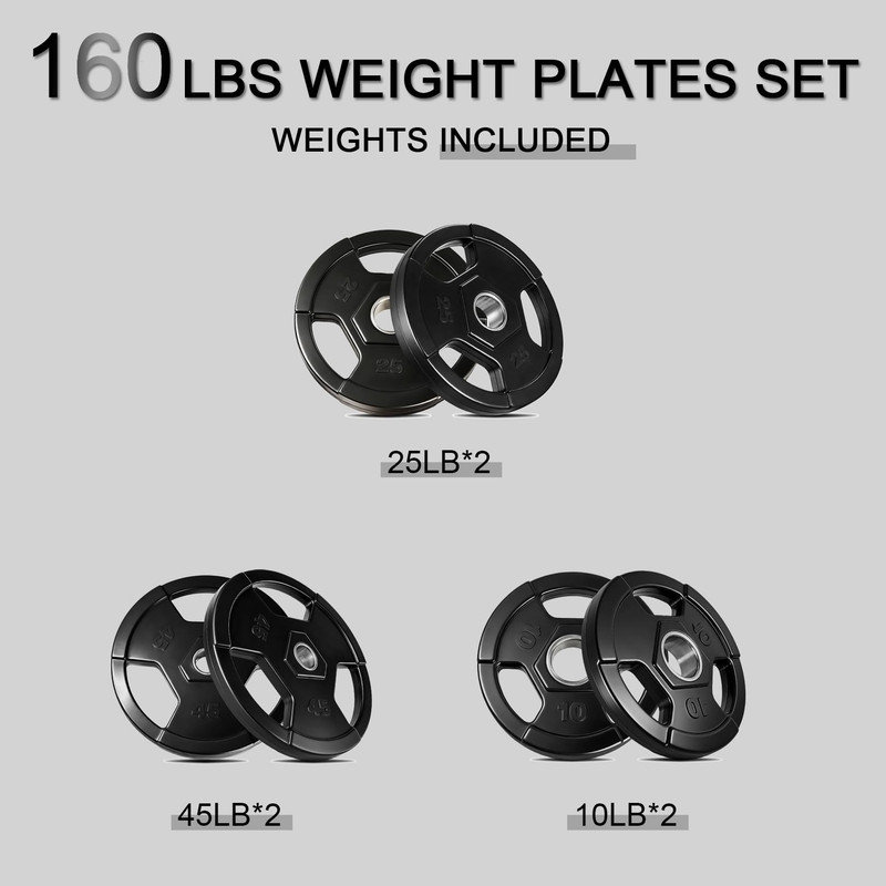 Bumper Plates 2-Inch. Durable Rubber Weight Set for Daily Training