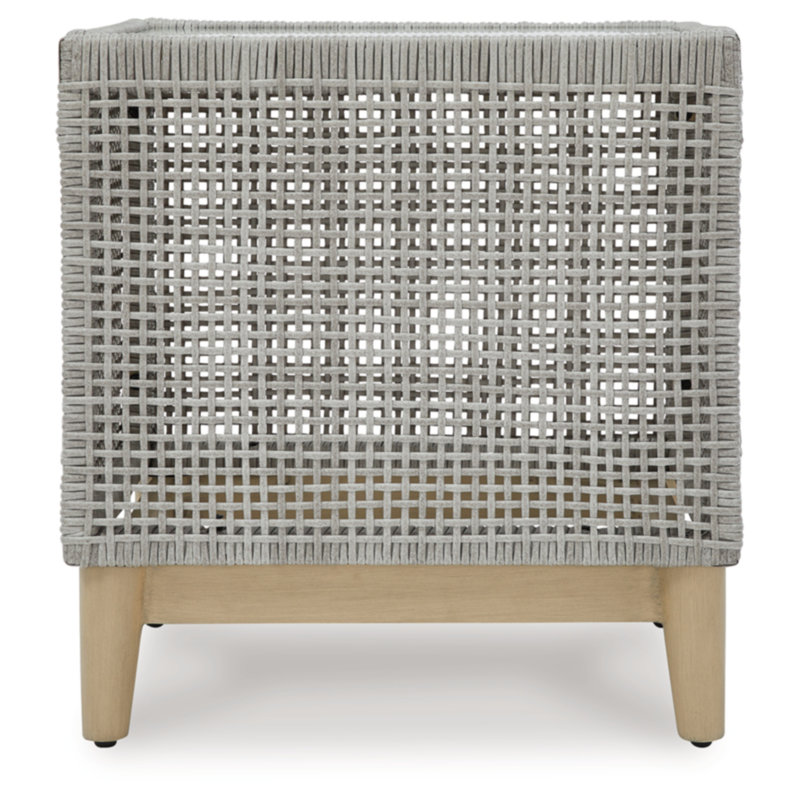 Breshae Square Glass Outdoor Side Table