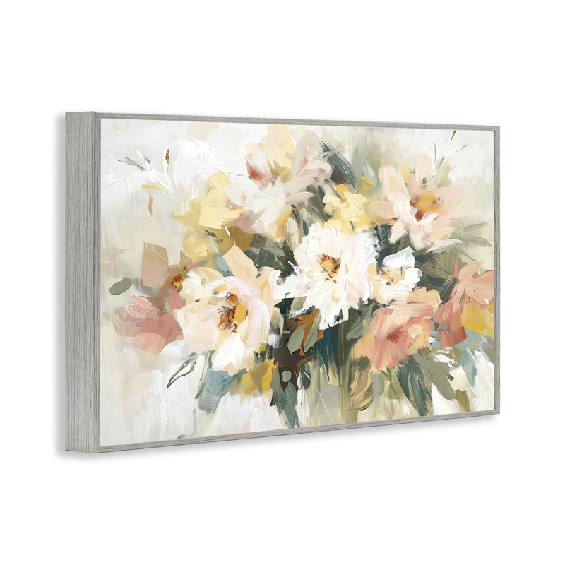 «Brushed Bouquet Blooms», art de la giclée encadrée par Raymond Powers, Estampe numérique Farmhouse, H 12 po x l 18 po