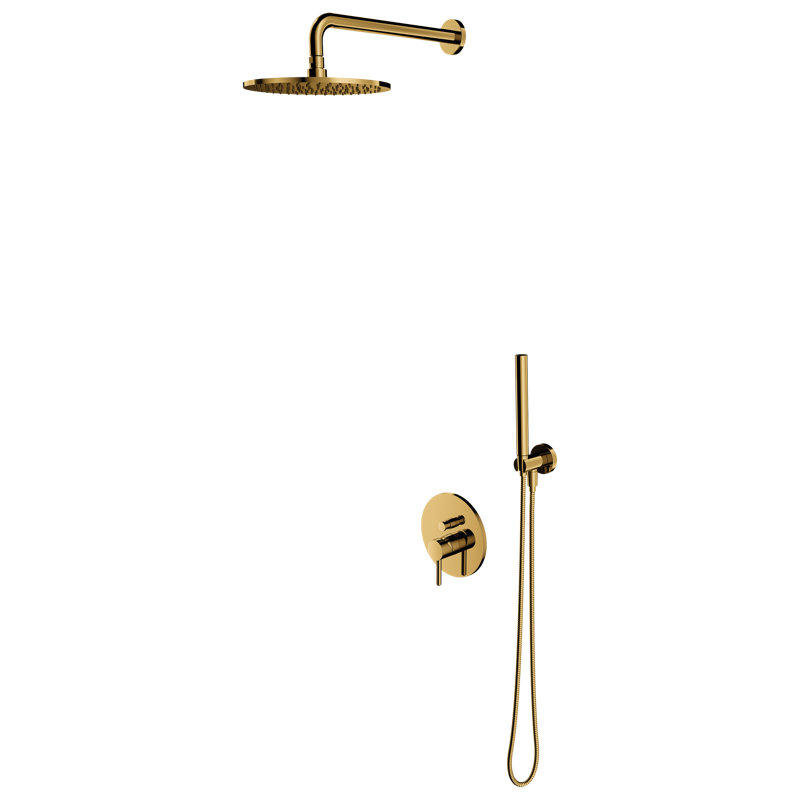 Lukas Thermostatic Shower with Rain Shower Head, Gold