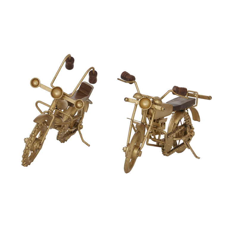 Norhad Motorcycle Figurines & Sculptures, Gold