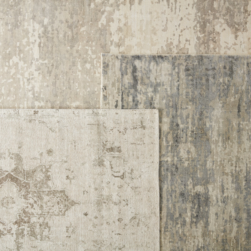 Canyon Medallion 6' x 9' Hand-Knotted Gray Wool & Viscose Rug