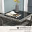 Outdoor End Table With Tempered Glass, Grey , Storage, Aluminum Frame Square Glass Patio Side Table, 2
