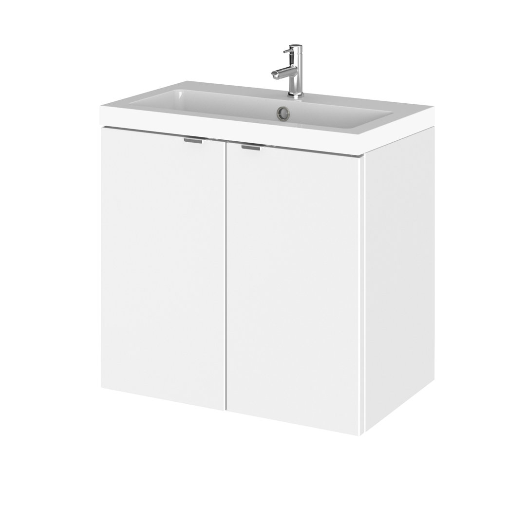 Fusion 605mm Single Bathroom Vanity with Integrated Polymarble Basin