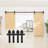 Black Steel Double Door Barn Door Hardware Kit Standard Double-48192239