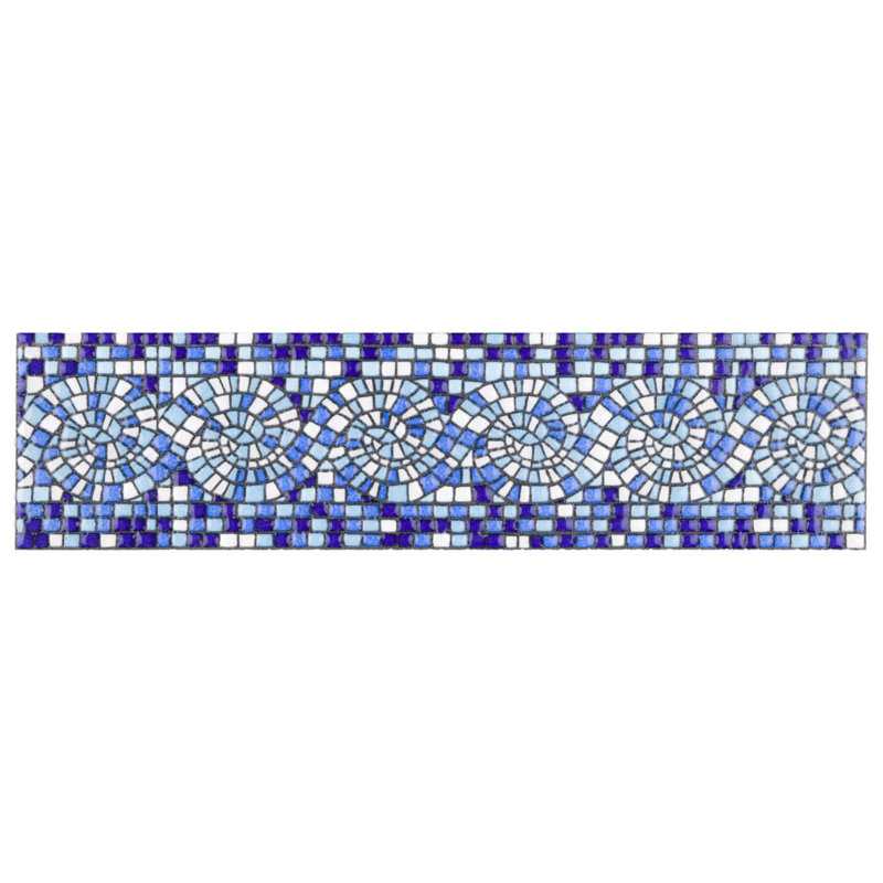 Captain Riptide 2" x 8" Ceramic Specialty Trim in Blue/White