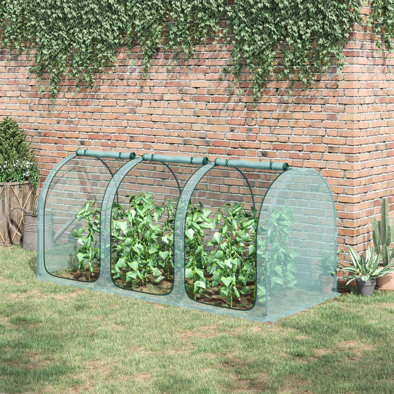 Protection des plantes 9 'x 4' - Cage de jardin avec 3 entrées à fermeture à glissière, pochette de rangement, 6 piquets de sol, portes de tente, boîte, poche de protection
