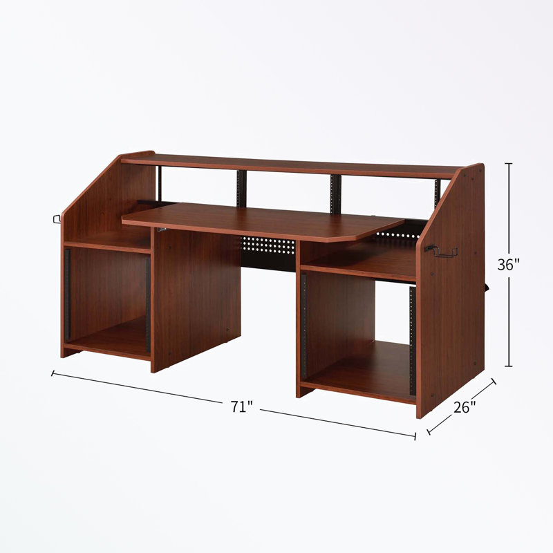 Rectangular Table with 2 Open Compartment, Cherry
