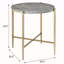 Table de bout ronde grise et champagne