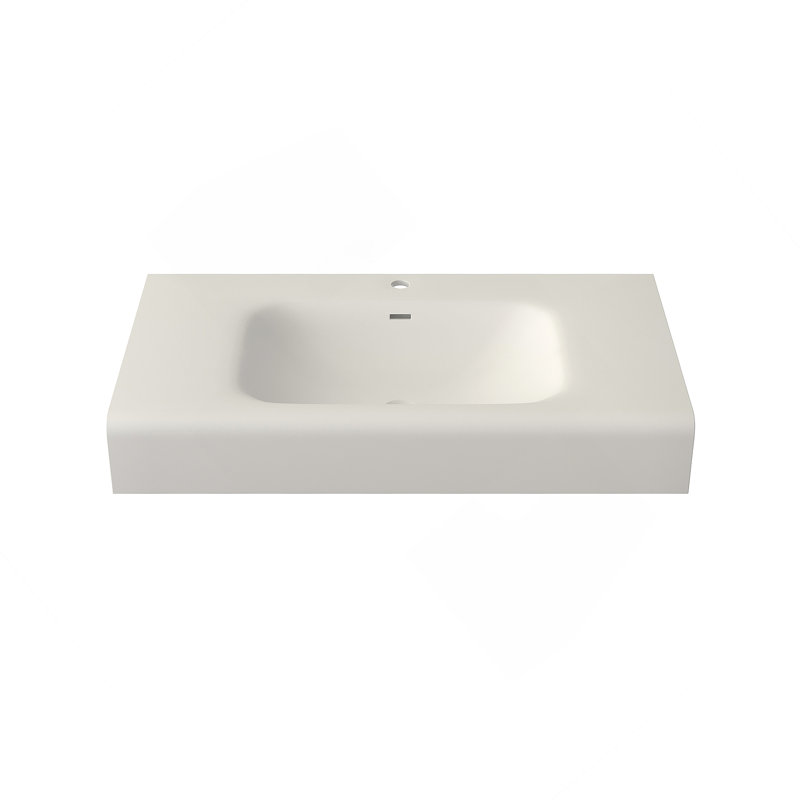 Lavabo de salle de bain à surface solide en pierre de pierre