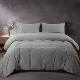 3 Pieces Duvet Cover Set, Washed Cotton Comforter Cover with Zipper Closure - NTBAY