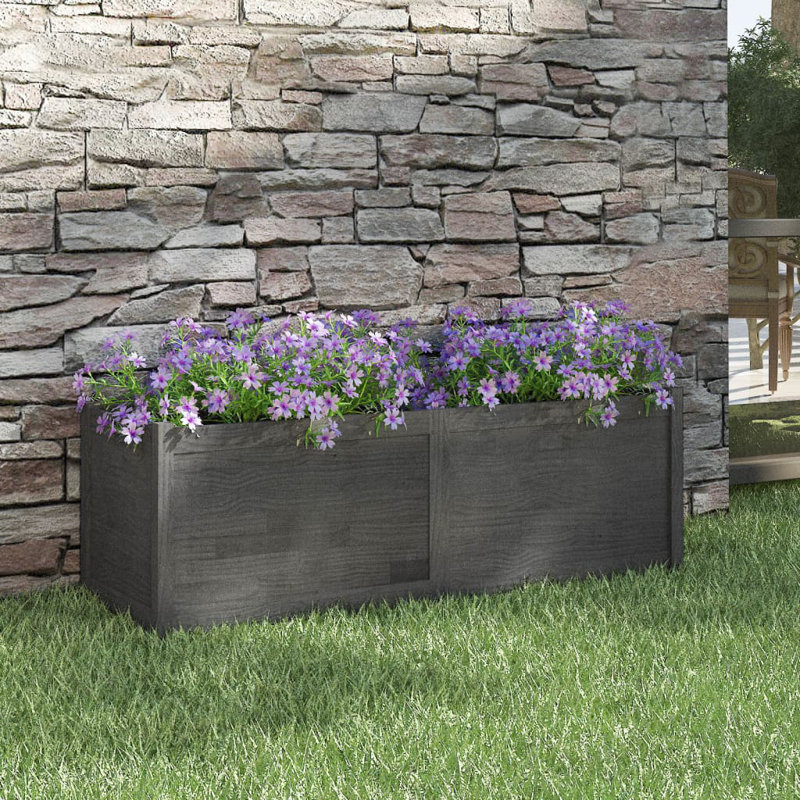 Boîte à fleurs en bois Olyve, gris, H 19,7 po x l 59,1 po x P 19,7 po