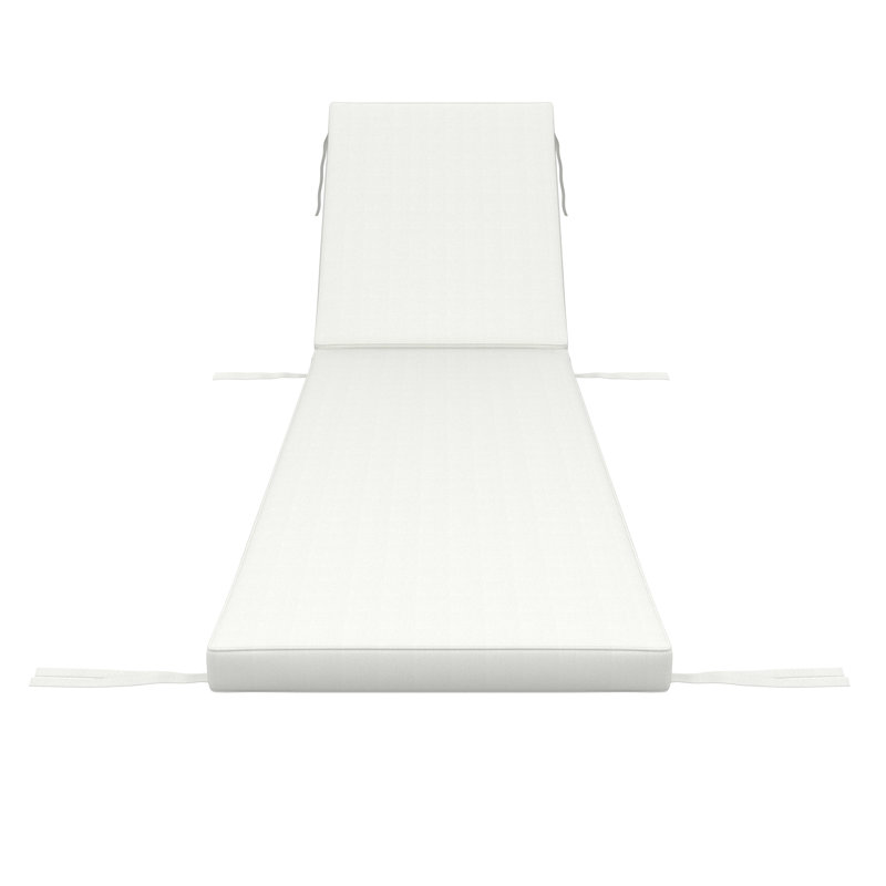 Outdoor Chaise Cushion With Sunbrella Fabric, 24" W x 73" D, Sunbrella® Canvas White