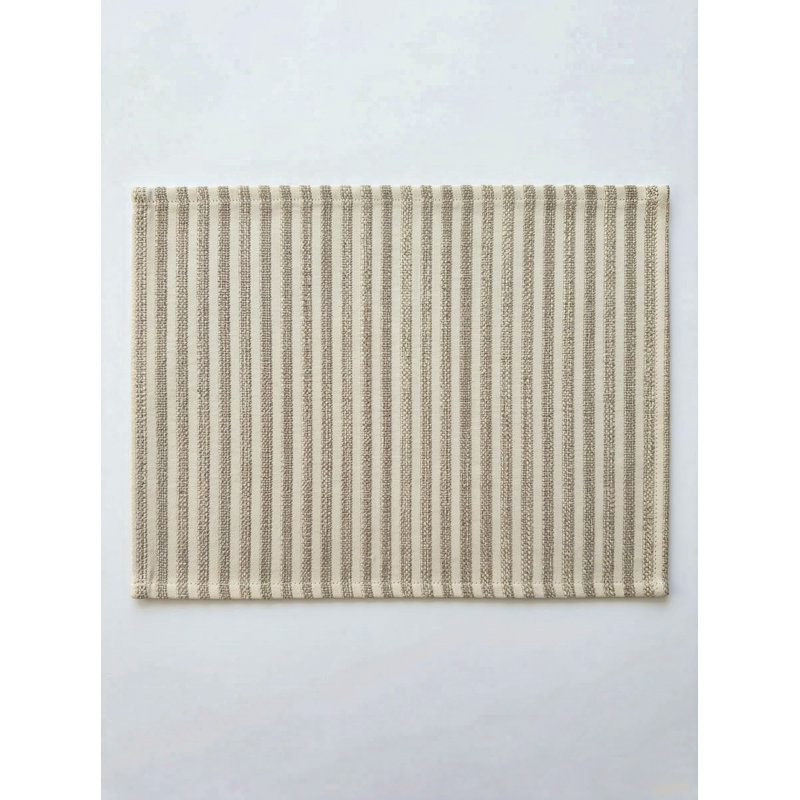 Mint Green Sandbar Stripe Indoor Outdoor Placemat, Beige
