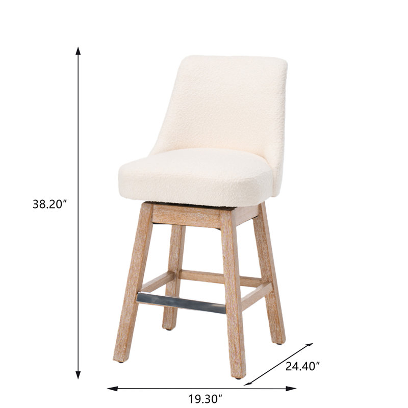Ensemble de 2 tabourets pivotants 360 °, Beige/natural