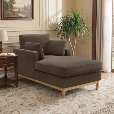 Chaise longue en tissu velours Searle Pierre