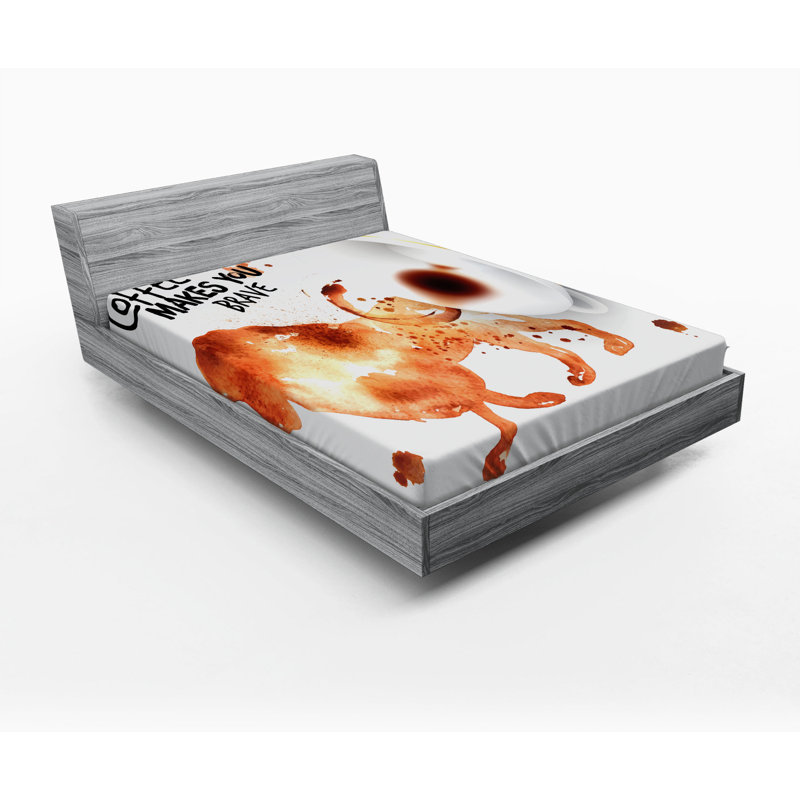Microfiber Fitted Sheet, Full Fitted Sheet, Coffee Art 2