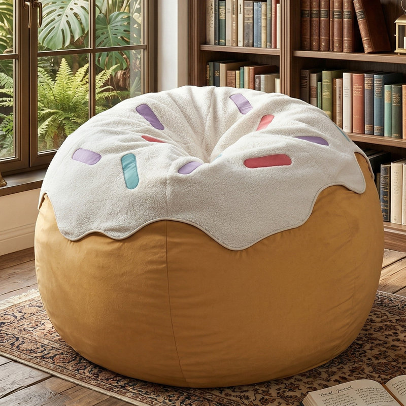Très grand fauteuil à billes avec housse amovible, rembourrage en mousse à mémoire de forme inclus, chaise longue en microfibre moelleuse pour le salon, la chambre à coucher et la salle de jeux