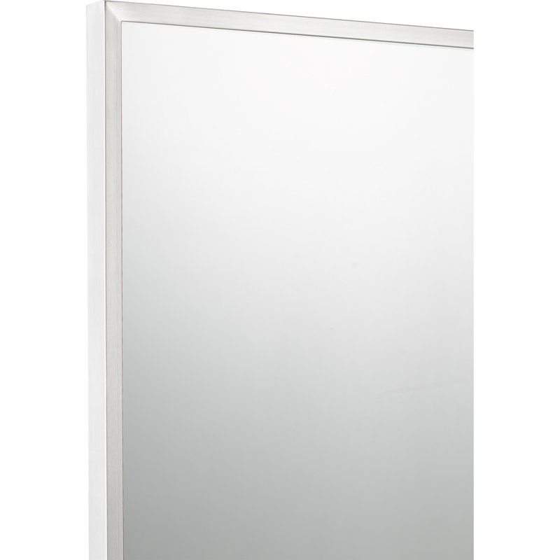 Metal Flat Wall Mirror, Brushed Nickel