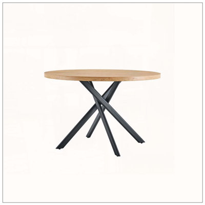 Round Foldable Dining Table for Small Spaces - MDF Material,