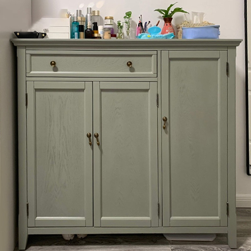 Banc de rangement pour chaussures en bois manufacturé Greyish-green, Vert grisâtre
