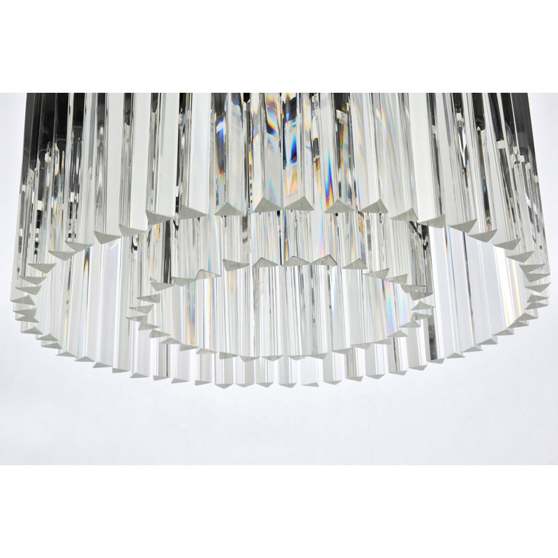 Yazmin Flush Mount, Mocha Brown, 13.5" H x 26" W x 26" D, Crystal (Clear)