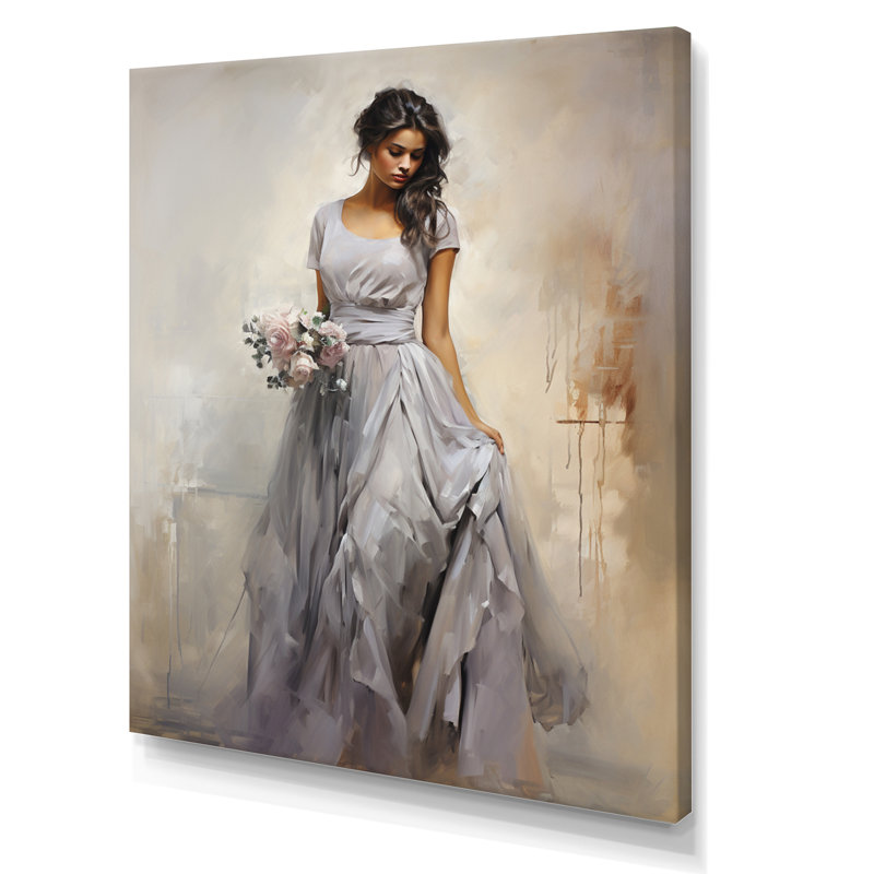 «Gray Dance Quiet Contemplation IV», art mural sur toile, H 32 po x l 16 po x P 1 po, Toile tendue