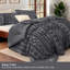 Ensemble d'édredon pour lit simple capitonné Boho - ensemble de literie 2 pièces gris foncé foncé avec broderie, douceur toutes saisons pour chambres douillettes et cadeaux bohème-chic-105490879-105490889