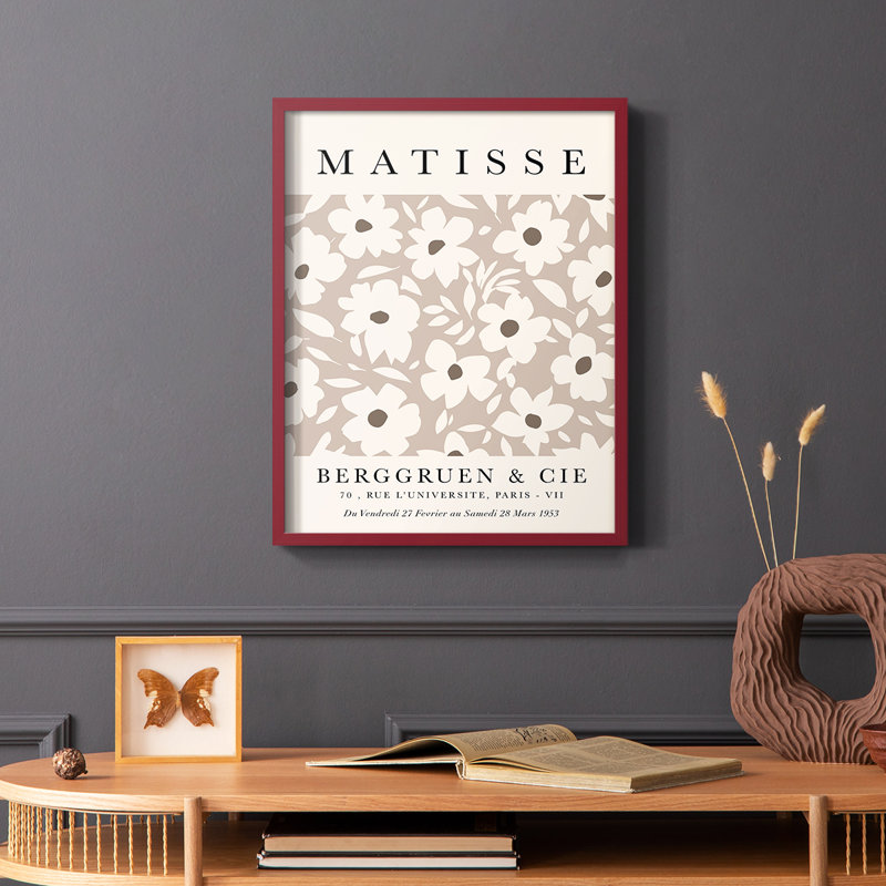 Matisse CCIX Framed Print - Solid Wood, Red, 10" H x 8" W