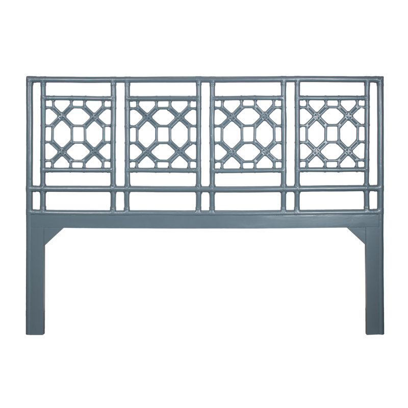 Lattice Back Platform Bed, King, Regatta Blue