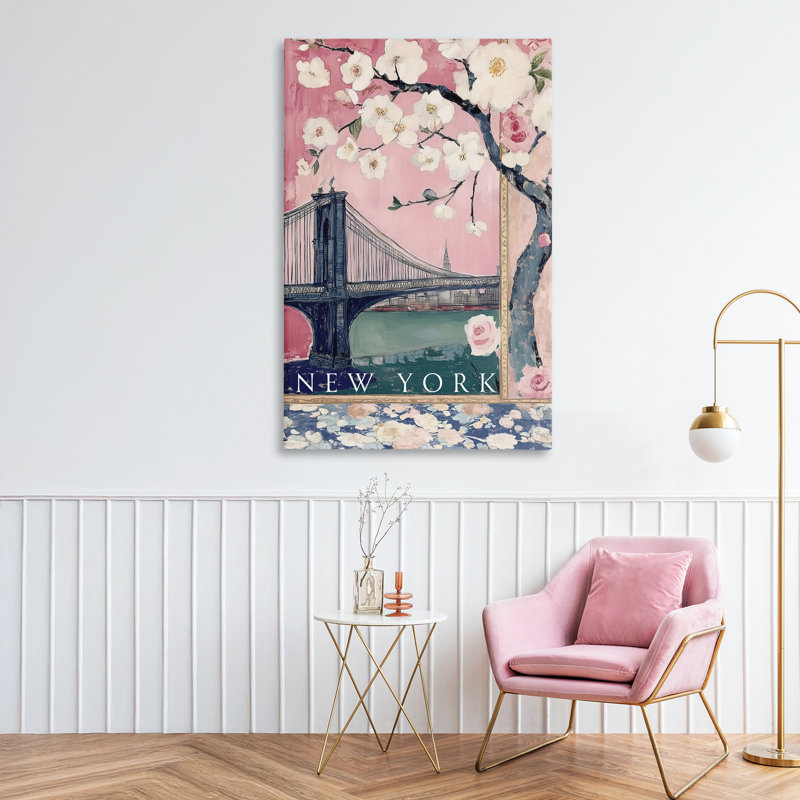 Toile New York Spring Tree, design par Annabelle Hall, H 45 po x l 30 po