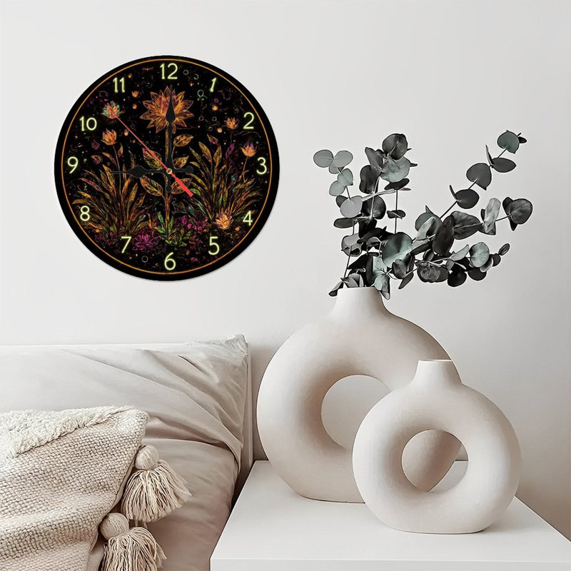 Horloge lumineuse avec art floral