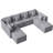 8 - Piece Upholstered Modular Corner Sectional With Storage Ottoman-219063019