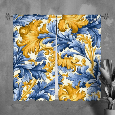 Rideaux Acanthus bleu rideau bleu méditerranéen; mauve