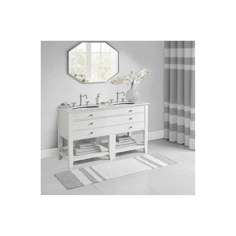 Reversible Bath Rug, Gray, Single- 72" L x 24" W