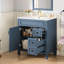 Meuble-lavabo de 30 po avec lavabo en céramique de haute qualité, deux tiroirs et tablette personnalisable, idéal pour les petits décors d'inspiration française.