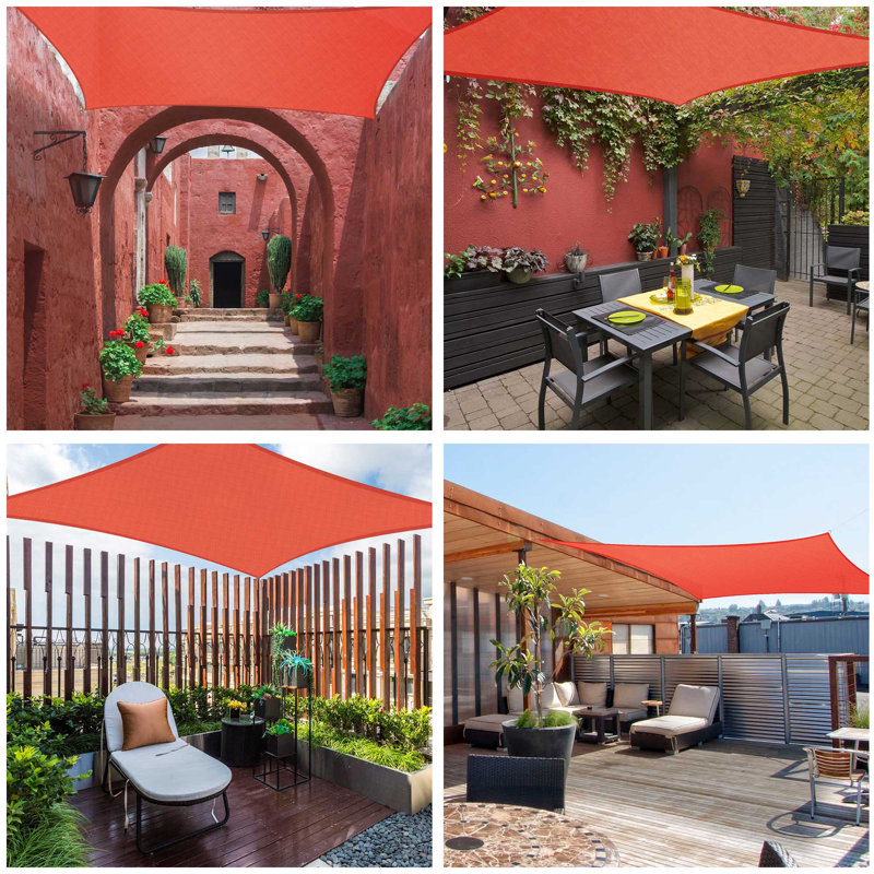 Watermelon Red 12x12ft UV Block Square Sun Shade Sail Canopy